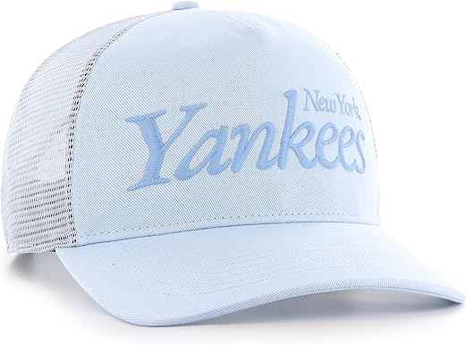 47 Hitch MLB New York Foundation Script Mesh Snapback Hat - Powder Blue