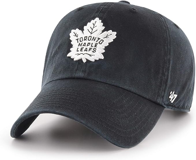 47 Men's Toronto Maple Leafs Black/White Clean Up Adjustable Hat - One Size