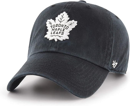 47 Men's Toronto Maple Leafs Black/White Clean Up Adjustable Hat - One Size