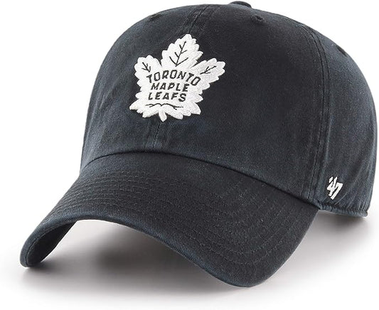 47 Men's Toronto Maple Leafs Black/White Clean Up Adjustable Hat - One Size