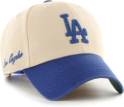 47 MLB Los Angeles Fairfield MVP Adjustable Snapback Hat - Cream/Royal