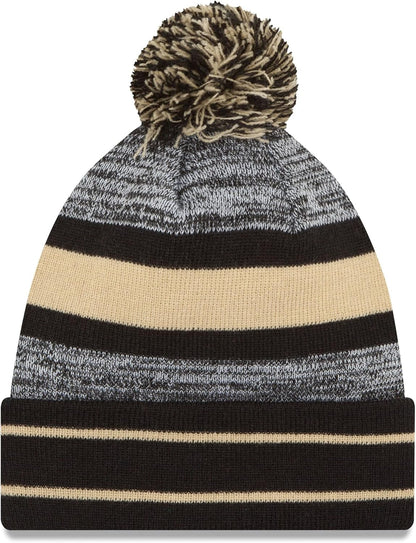 NFL New Orleans Saints Pom Knit Beanie, One Size, Black