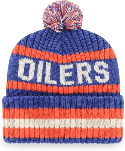 47 Edmonton NHL Bering Cuff Pom Knit Hat Blue