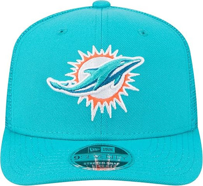 New Era 9SEVENTY 2025 NFL Team Collection Adjustable Stretch-Snap Hat (CA/US, Alpha, One Size, Miami Dolphins, Aqua)