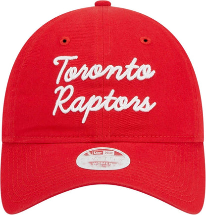 New Era NBA Toronto Raptors 9TWENTY Script Adjustable Red Curved Brim Hat