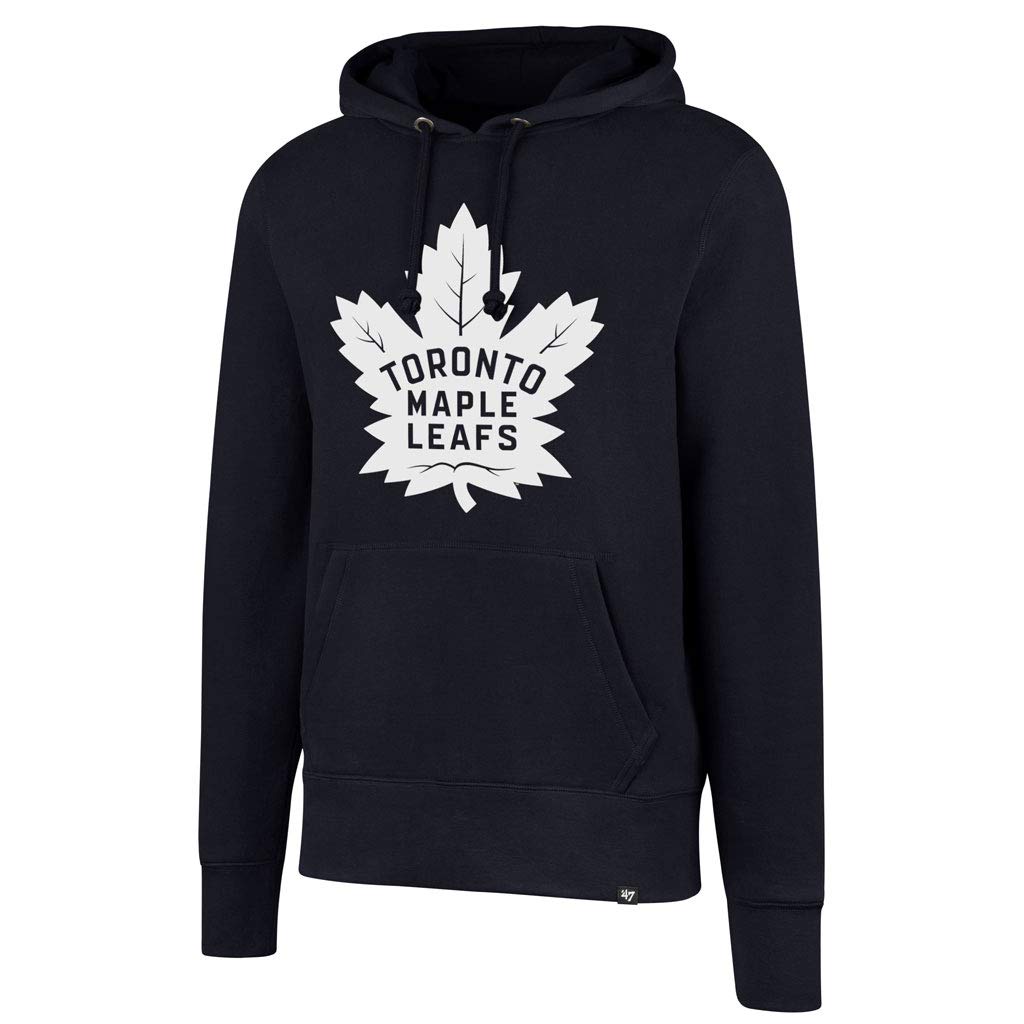 Men's Toronto Maple Leafs Imprint Headline White Logo Pullover Navy Hoodie (Small)