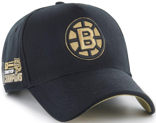 47 Sure Shot MVP DT NHL Boston Bruins Deluxe Adjustable Snapback Hat - Black/Gold