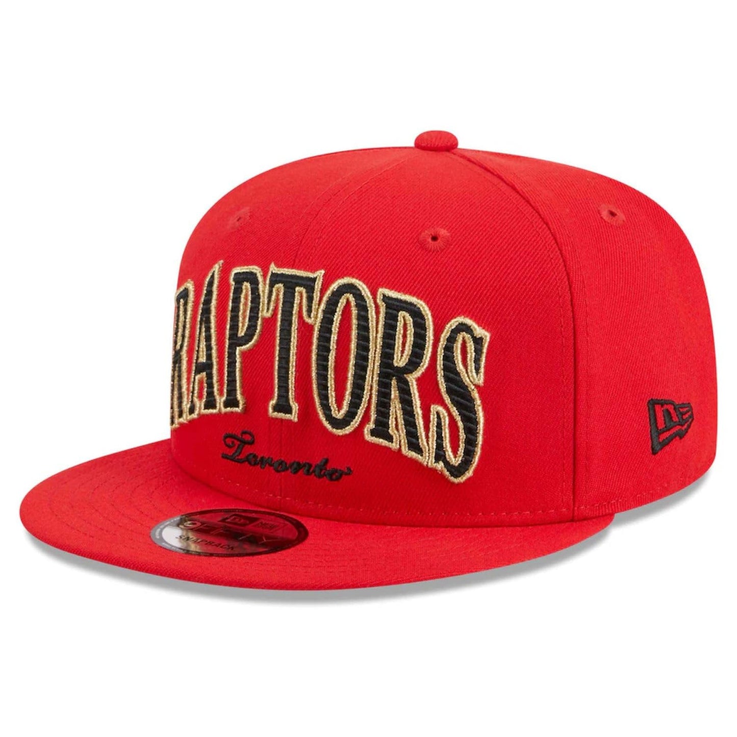 New Era NBA Toronto Raptors Golden Tall Text Throwback 9FIFTY Adjustable Snapback Hat - Red