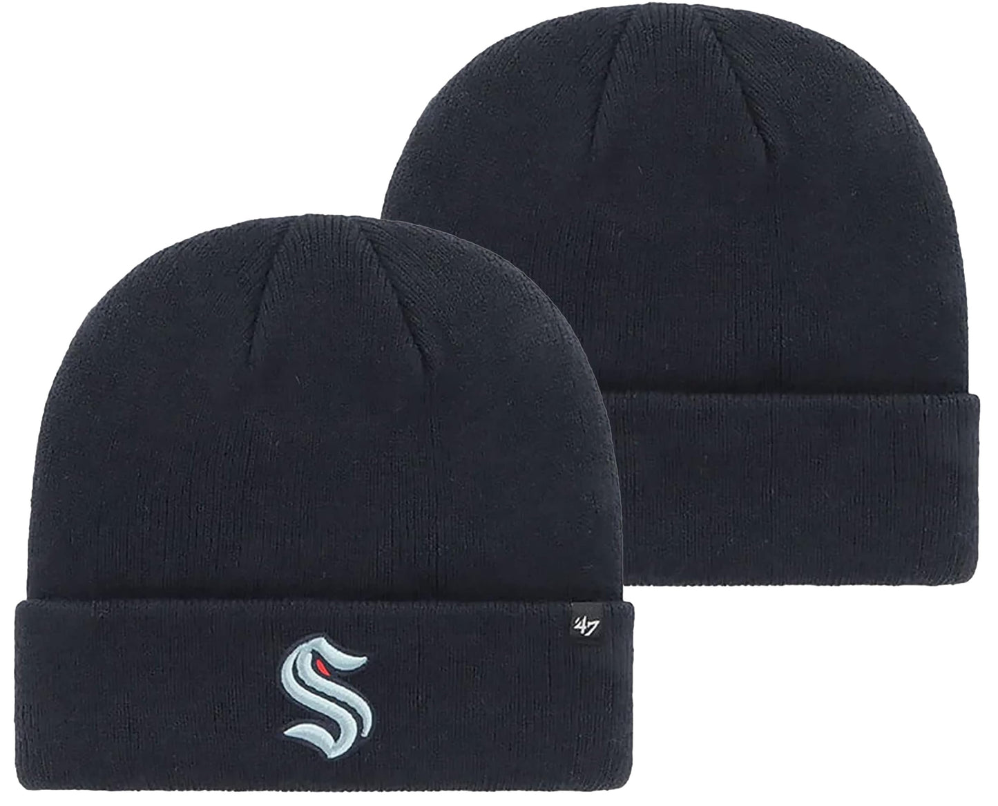 47 NHL Unisex-Adult Primary Logo Cuffed Knit Beanie Hat Cold Weather Hat, One Size