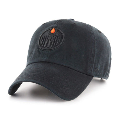 NHL Edmonton Oilers Clean Up Black On Black Cap
