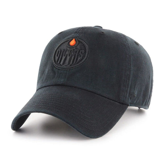 NHL Edmonton Oilers Clean Up Black On Black Cap