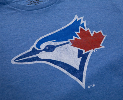Bulletin MLB Mens Toronto Blue Jays Vintage Style Distressed Primary Logo Heathered T-Shirt