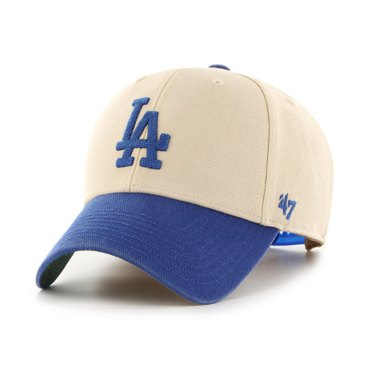 47 MLB Los Angeles Fairfield MVP Adjustable Snapback Hat - Cream/Royal