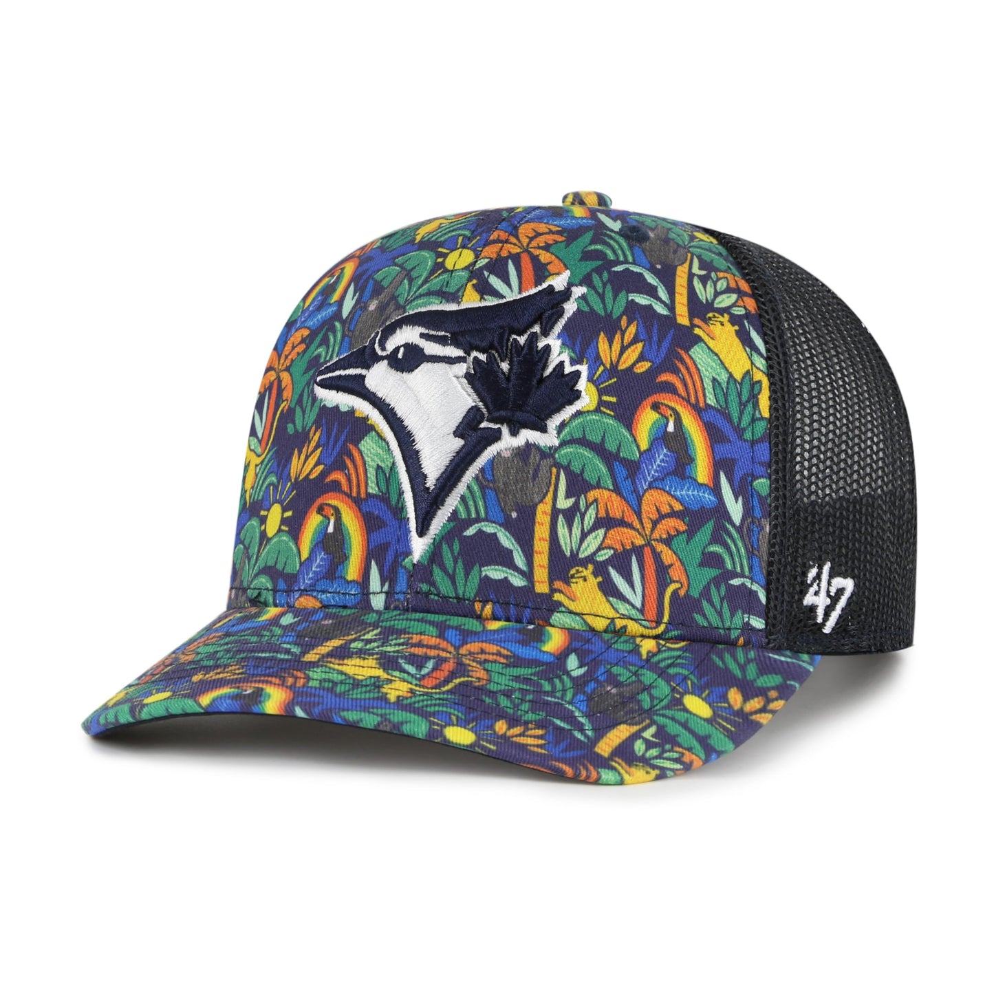 47 Brand MLB Toronto Trucker Mesh Back Jungle Edition Adjustable Cap - Youth Black