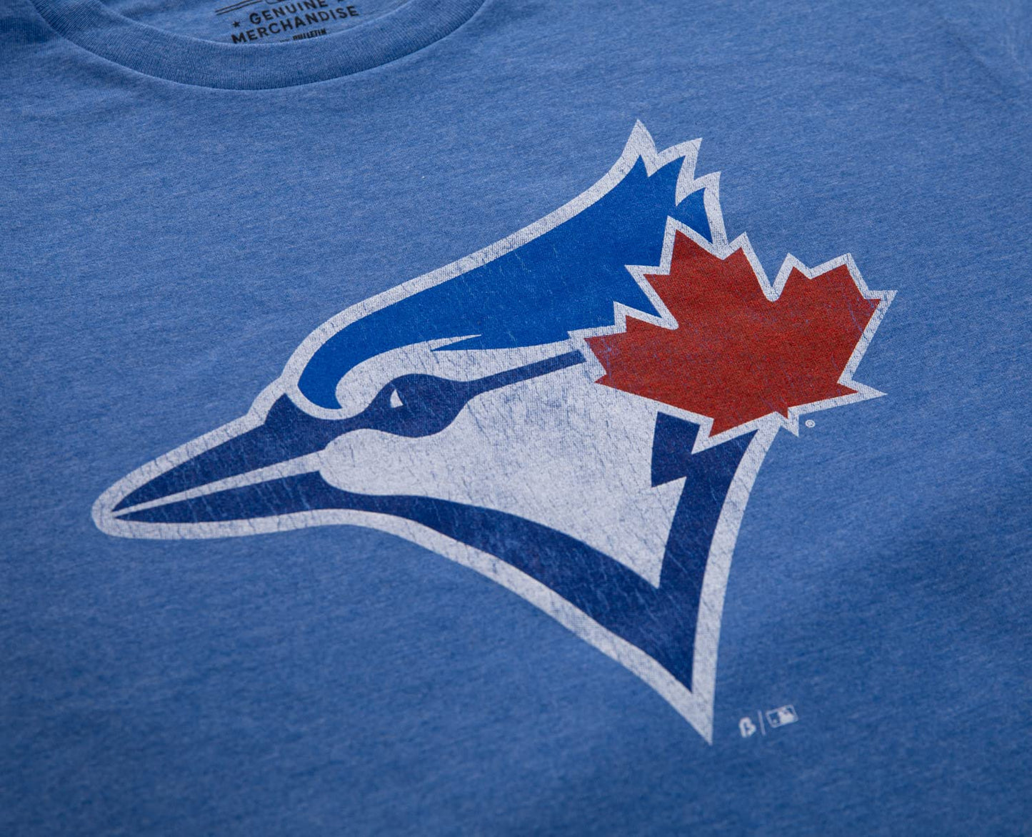 Bulletin MLB Mens Toronto Blue Jays Vintage Style Distressed Primary Logo Heathered T-Shirt