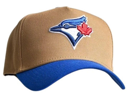 New Era Men's MLB Toronto Blue Jays Chase 9FORTY A-Frame Adjustable Snapback Hat - Khaki/Royal