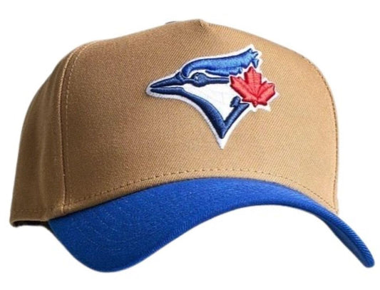 New Era Men's MLB Toronto Blue Jays Chase 9FORTY A-Frame Adjustable Snapback Hat - Khaki/Royal