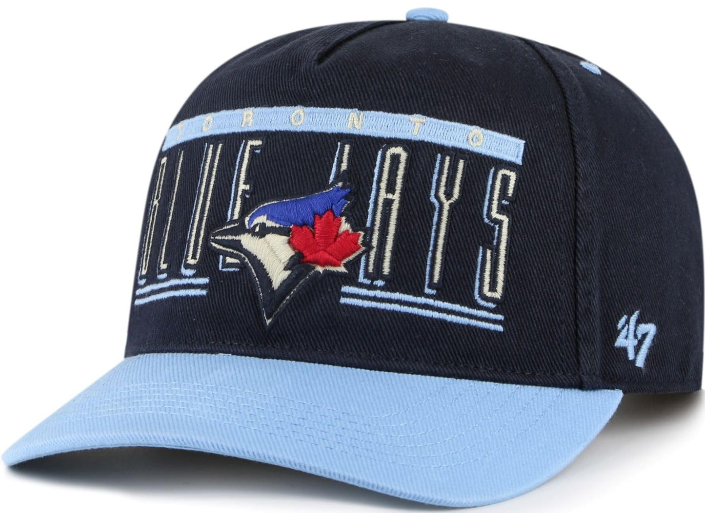 47 Hitch MLB Toronto Blue Jays Double Header Baseline Snapback Hat - Blue