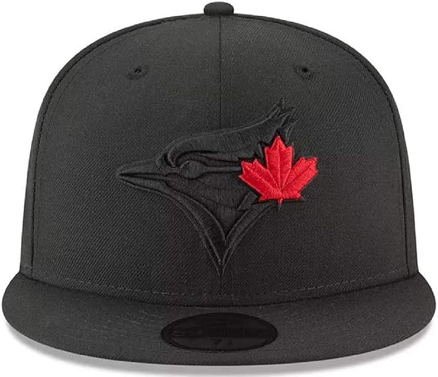 New Era Toronto Blue Jays Baseball Cap, Black with Red Maple Leaf, Fitted