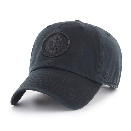 47 Men's Winnipeg Jets Black on Black Clean Up Adjustable Hat - One Size