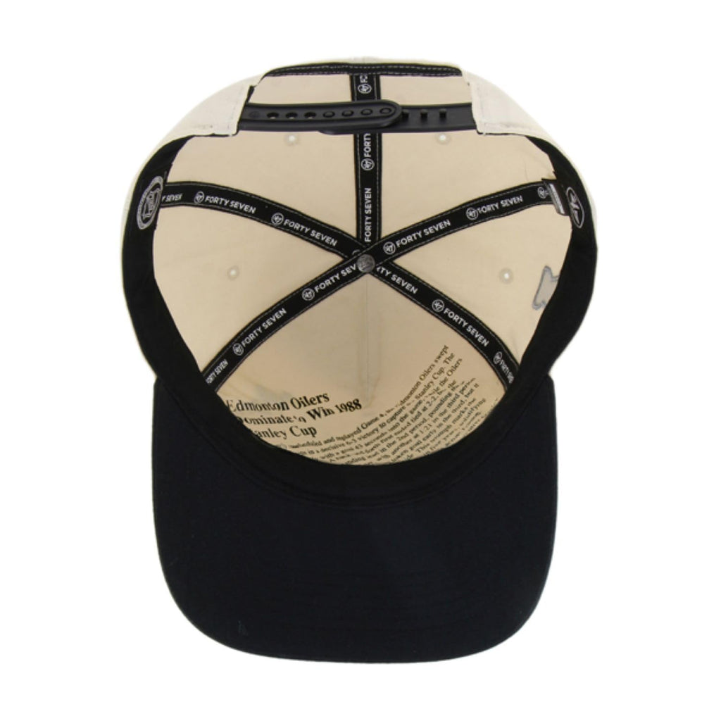 47 NHL Edmonton Tabloid 1988 Stanley Cup Championship Hitch Adjustable Snapback Cap - Black/Beige