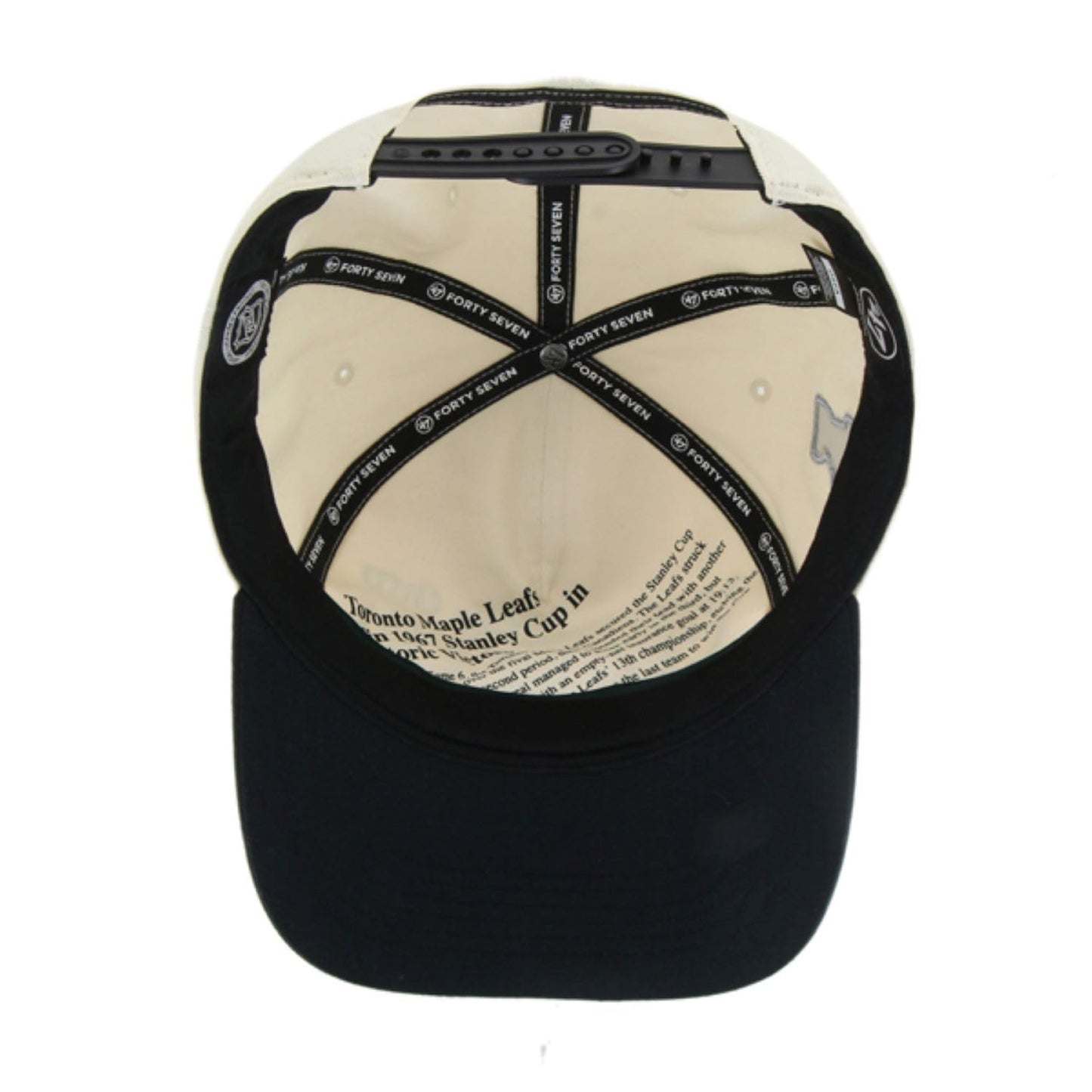 47 NHL Toronto Tabloid 1967 Stanley Cup Championship Hitch Adjustable Snapback Cap - Black/Beige
