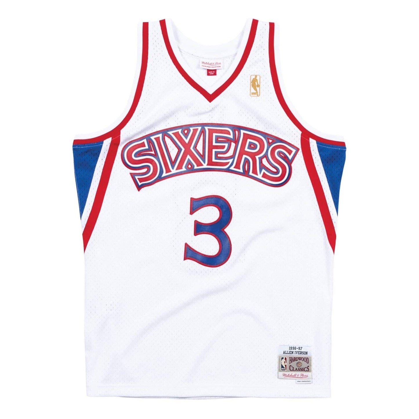 Mitchell & Ness Philadelphia 76ers 3 Allen Iverson White Replica Swingman Jersey 2.0 HWC Basketball Trikot
