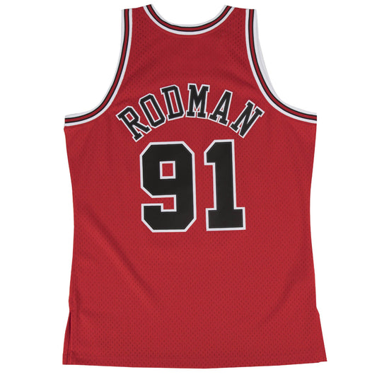 Dennis Rodman Chicago Bulls Mitchell & Ness NBA Throwback HWC Jersey - Red