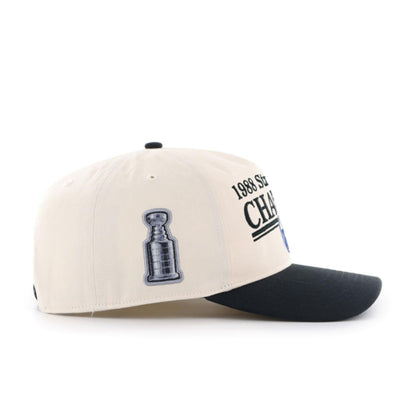 47 NHL Edmonton Tabloid 1988 Stanley Cup Championship Hitch Adjustable Snapback Cap - Black/Beige