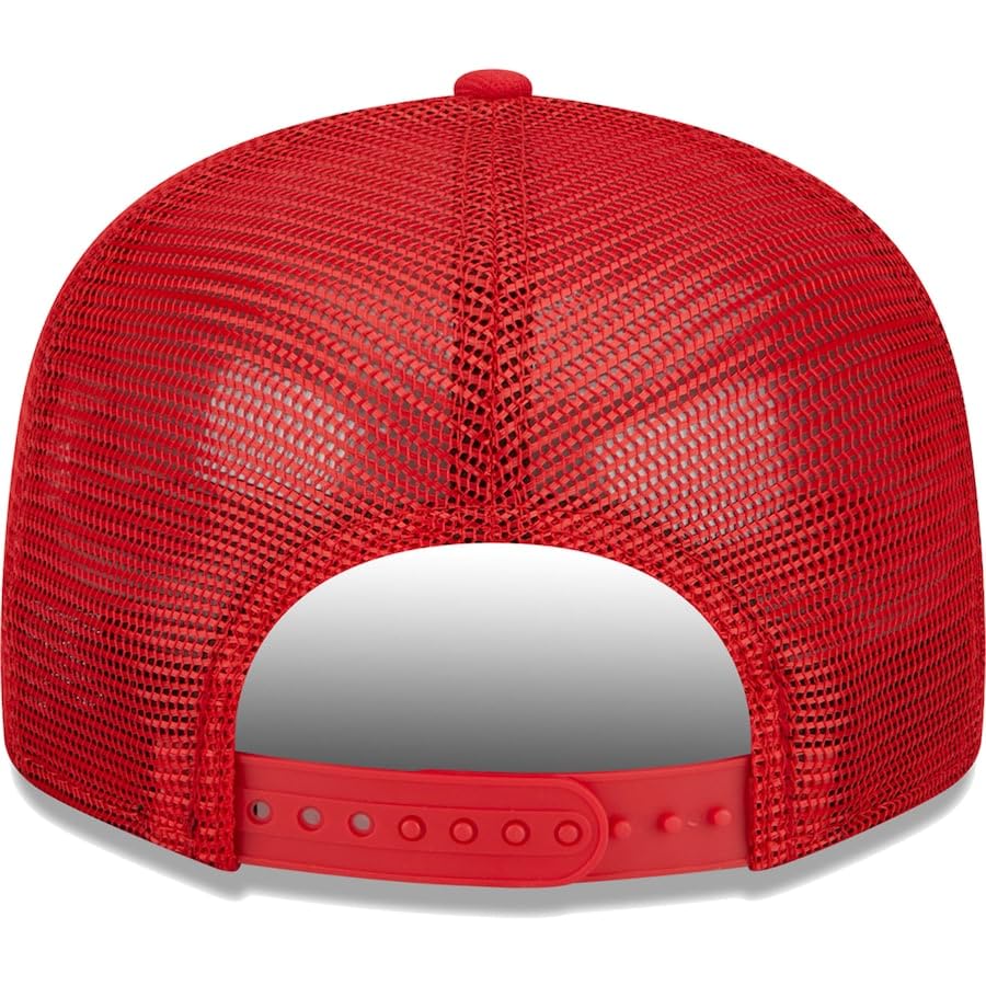 New Era Men's Red Toronto Raptors Team Color Trucker 9FIFTY Snapback Hat