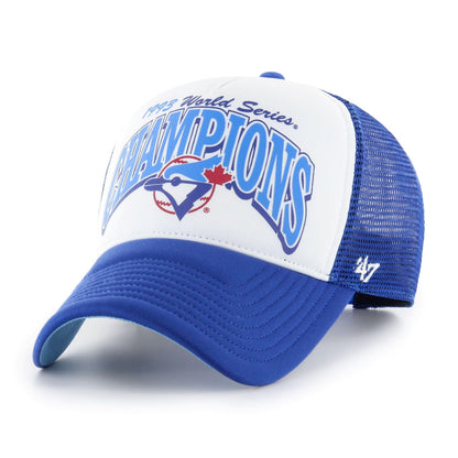 47 Brand MLB Toronto Blue Jays Offside Foam Champ Trucker Adjustable Hat - Royal Blue and White