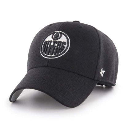 47 Men's Edmonton Oilers Black/White MVP Adjustable Hat - One Size