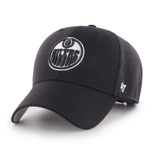 47 Men's Edmonton Oilers Black/White MVP Adjustable Hat - One Size