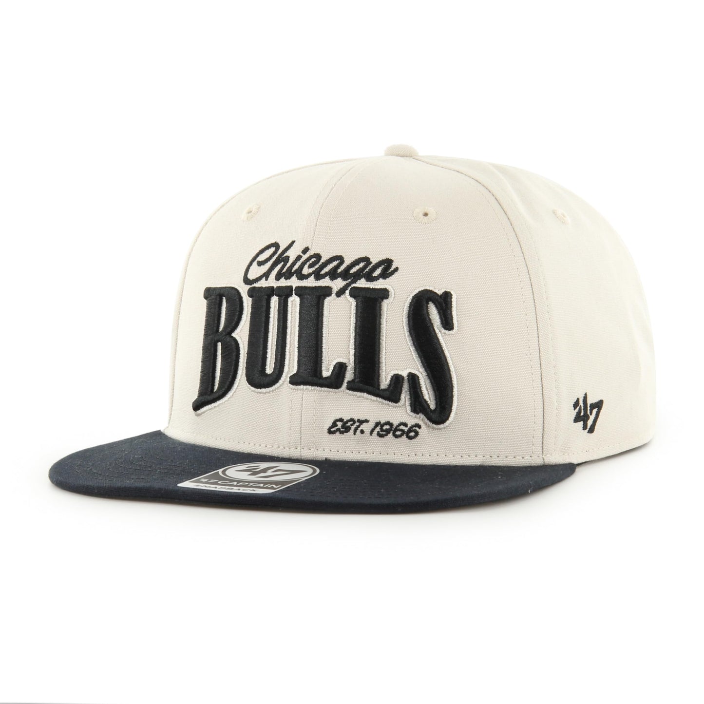 47 Brand Hat Chicago Bulls Cream/Navy Chandler Captain Snapback Hat- Adjustable