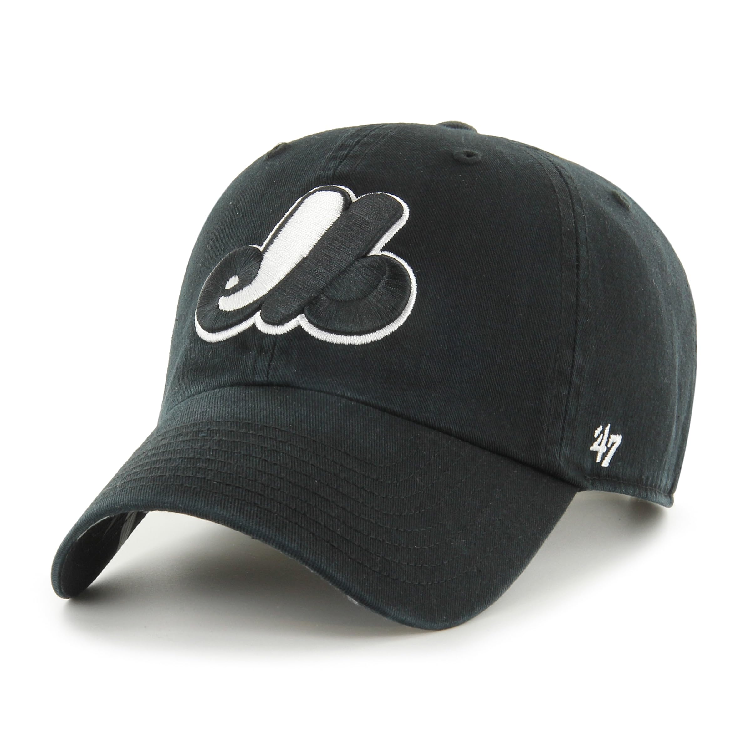 Men's Compatible with Expos 47 Brand Dark Tropic Clean Up Adjustable Buckle Cap Hat Black