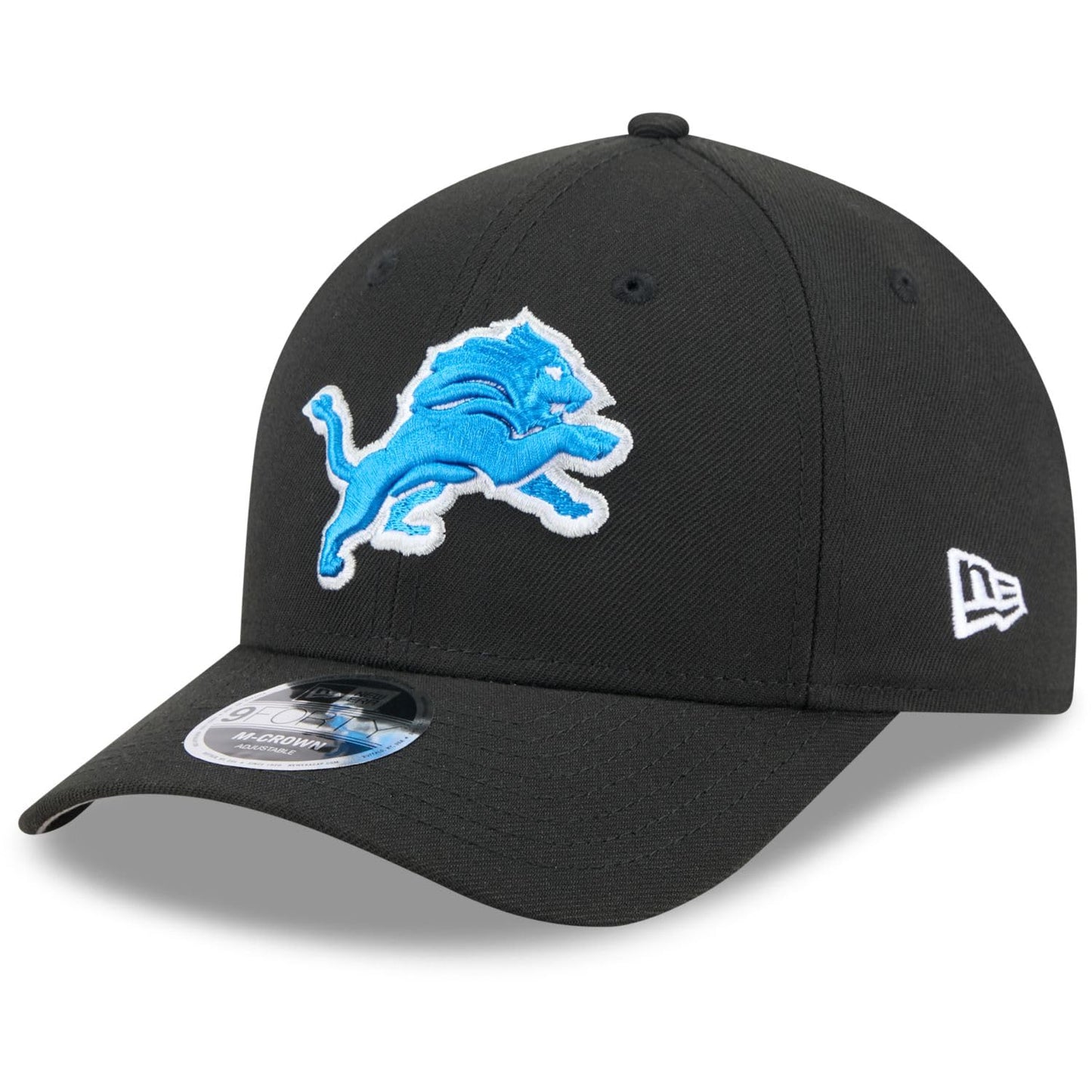 New Era Men's Detroit Lions Team Classic Black 940 M-Crown Adjustable Snapback Hat - One Size