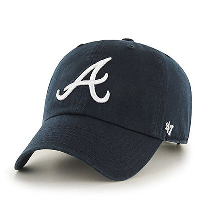 '47 MLB Atlanta Braves Brand Navy Basic Logo Clean Up Home Adjustable Hat, Atlanta Braves Navy, One Size