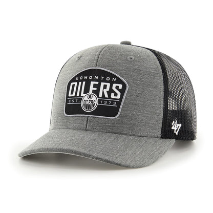 47 NHL Edmonton Slate Trucker Adjustable Snapback Hat - Grey/Black