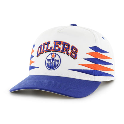 47 NHL Hitch Edmonton Diamond Cut Snapback Hat - White/Blue