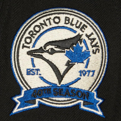 Men's Compatible with Blue Jays MLB Mitchell & Ness Black Cooperstown Team Classic Snapback Hat