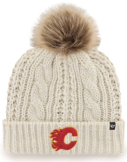 47 Brand NHL Calgary Flames Women's Cuffed Meeko Knit Hat - White