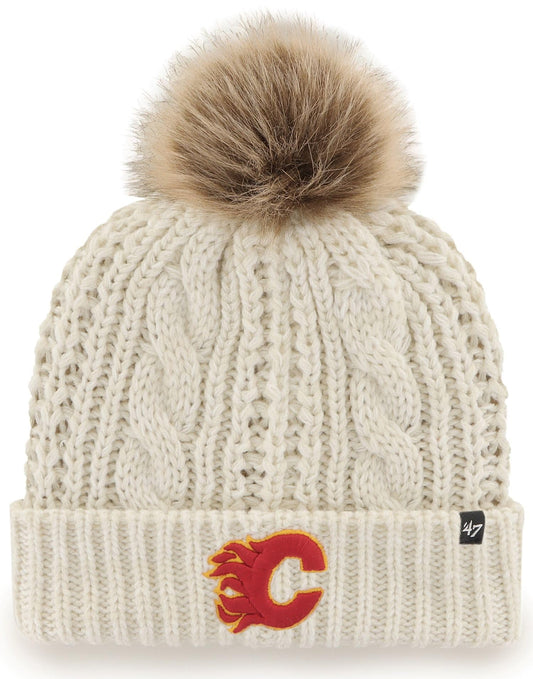 47 Brand NHL Calgary Flames Women's Cuffed Meeko Knit Hat - White