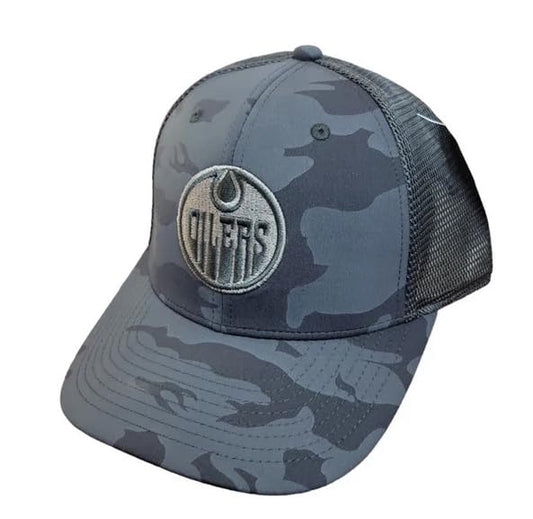 American Needle Edmonton Oilers Camo Tonal Trucker – Adjustable Hat