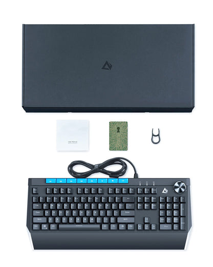 DSF Mechanical Keyboard with Rainbow Backlit & RGB LED Side Light Blue Switches 112keys Volume Control Button,RGB Lighting Programmable Macros Gaming for PC Gamer Computer Desktop (Black), KM-G17