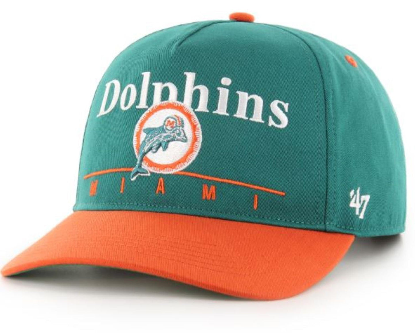 47 NFL Miami Super Hitch Adjustable Snapback Hat - Teal/Orange