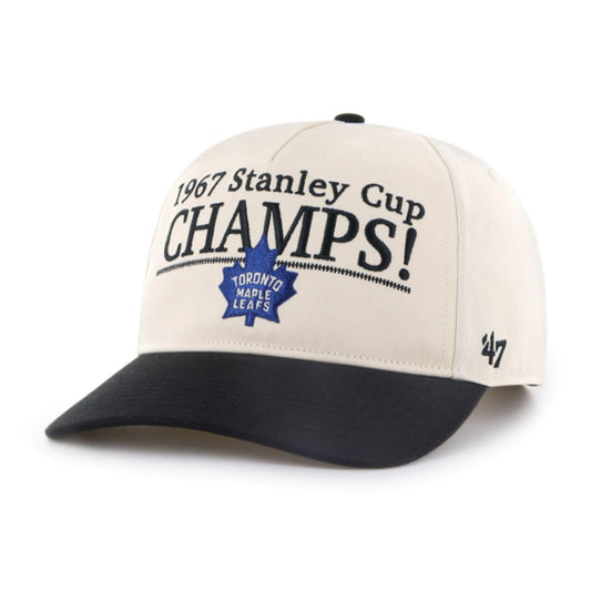 47 NHL Toronto Tabloid 1967 Stanley Cup Championship Hitch Adjustable Snapback Cap - Black/Beige