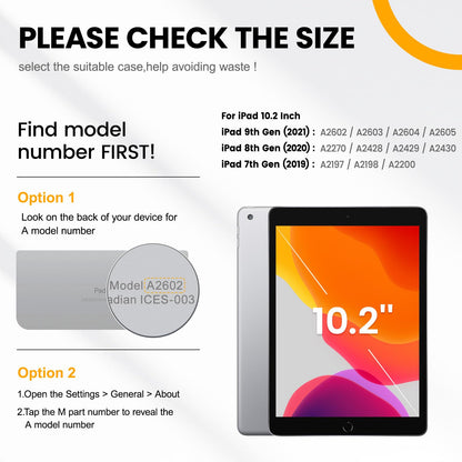 Timecity Case for iPad 7th/8th/9th/10th/11th Generation with Screen Protector, Full-Body Protection Case with 360 Rotating Stand & Soft Hand/Shoulder Strap/Pencil Holder