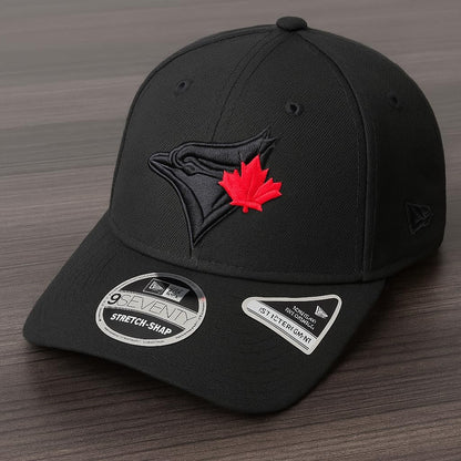 New Era MLB Toronto Blue Jays 9SEVENTY Adjustable Baseball Cap, Black with Red Maple Leaf