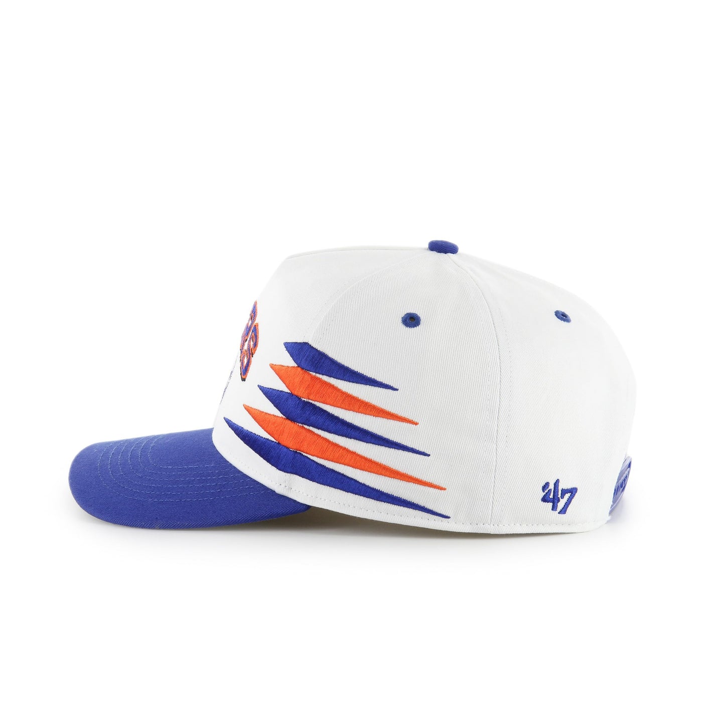 47 NHL Hitch Edmonton Diamond Cut Snapback Hat - White/Blue