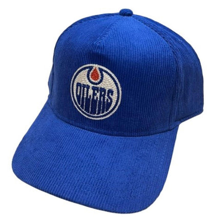 American Needle NHL Edmonton Oilers Corduroy Valin Adjustable Snapback Hat - Blue